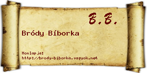 Bródy Bíborka névjegykártya